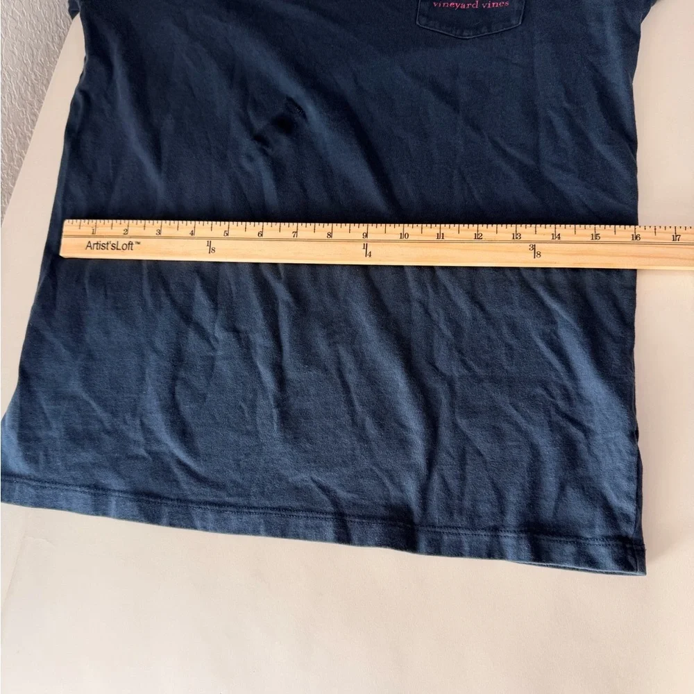 Vineyard Vines Youth Navy Long Sleeve Tee| Pink Logo Details | Preppy Coastal